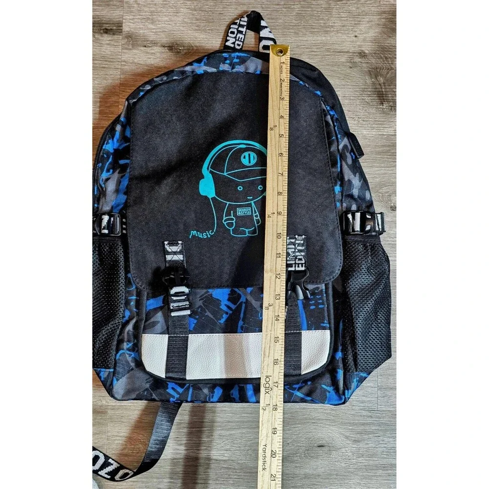 Men's Luminous Spine & Pressure Relief Backpack W/ USB Charging Interface + Hub